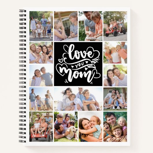 Fotocollage Love You Mom 15 Afbeeldingen Notitieboek (Voorkant)
