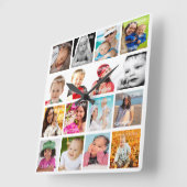 Fotocollage maakt uw eigen dij vierkante klok (Hoek)