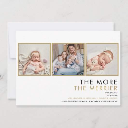 Fotocollage Meer De Merrier Kerstmis Geboorte Feestdagenkaart (Voorkant)