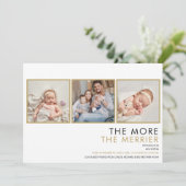 Fotocollage Meer De Merrier Kerstmis Geboorte Feestdagenkaart (Staand voorkant)