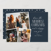 Fotocollage Merriest Christmas Rood en Wit Kaart (Voorkant / Achterkant)