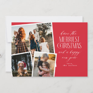Fotocollage Merriest Christmas Rood en Wit Kaart