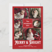 Fotocollage Merry and Bright Birth Aankondiging (Voorkant)