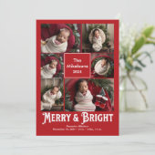 Fotocollage Merry and Bright Birth Aankondiging (Staand voorkant)