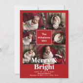 Fotocollage Merry and Bright Birth Aankondiging (Voorkant)
