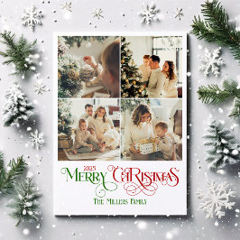 Fotocollage Merry Christmas Retro Typografie Feestdagenkaart