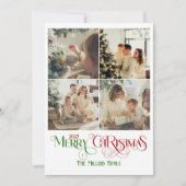 Fotocollage Merry Christmas Retro Typografie Feestdagenkaart (Voorkant)