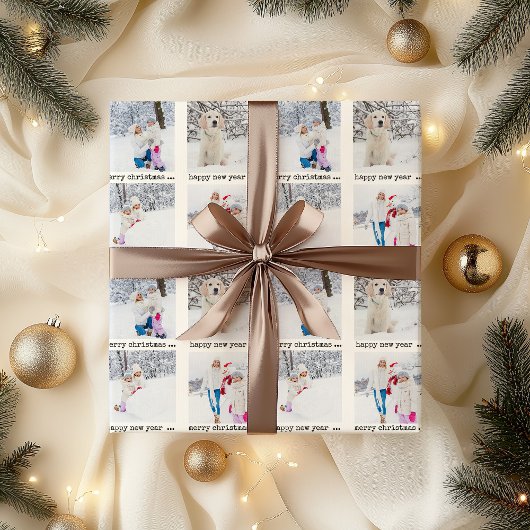 Fotocollage Merry Christmas Wrapping Paper Cadeaupapier