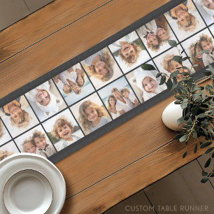 Fotocollage met 6 foto's op 2 manieren - Zwart Korte Tafelloper