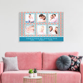 Fotocollage met decoratief waaierpatroon canvas afdruk (Insitu (Woonkamer))