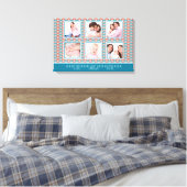 Fotocollage met decoratief waaierpatroon canvas afdruk (Insitu (Slaapkamer))