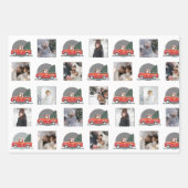 Fotocollage met kerstelementen van de waterverf inpakpapier vel (Voorkant)