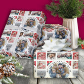 Fotocollage met naam Holiday Cadeaupapier