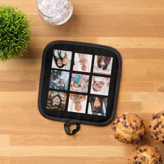 Fotocollage met negen Afbeeldingen Pannenlap (Top down)