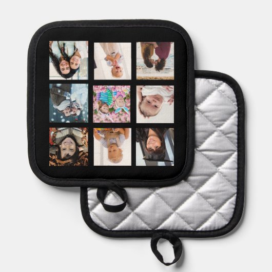 Fotocollage met negen Afbeeldingen Pannenlap (Voorkant / Achterkant)