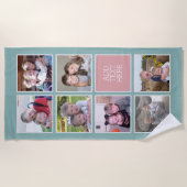 Fotocollage met paaskleuren en aangepaste tekst strandlaken (Voorkant)