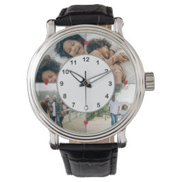 Fotocollage met schattige harten horloge