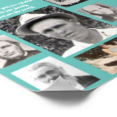 Fotocollage met vaders Quote Blauwgroen Poster (Hoek)