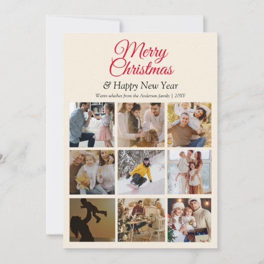 Fotocollage Minimal Simple Modern Christmas Kaart (Voorkant)