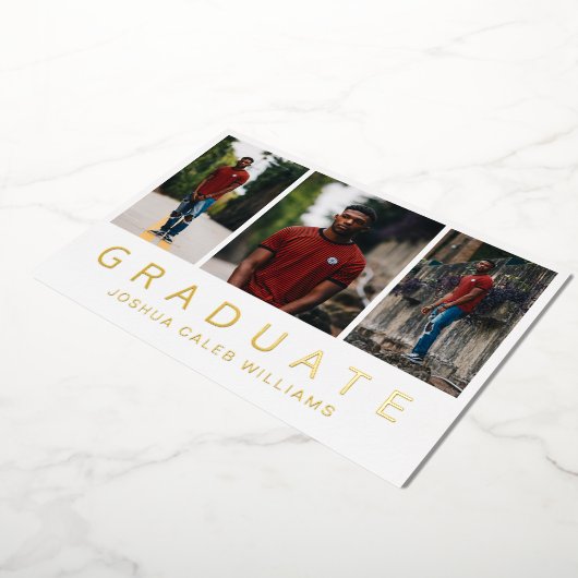 Fotocollage Modern Afstuderen Aankondiging (Gedraaid)