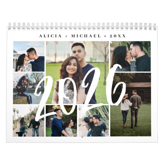 Fotocollage modern creëer uw eigen sjabloon kalender (Hoes)