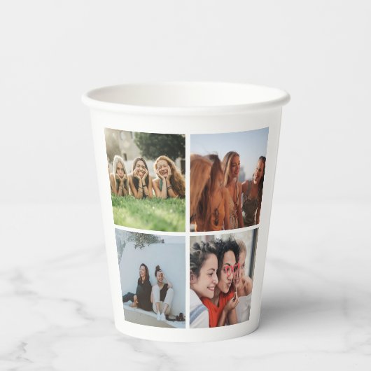 Fotocollage Modern Eenvoudig Papieren Bekers (Achterkant)