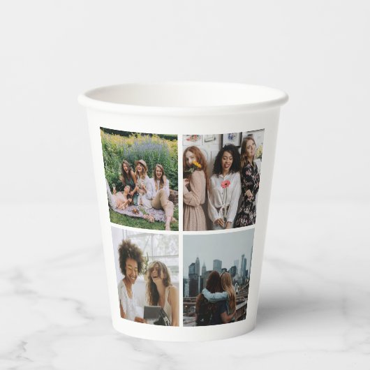 Fotocollage Modern Eenvoudig Papieren Bekers (Voorkant)
