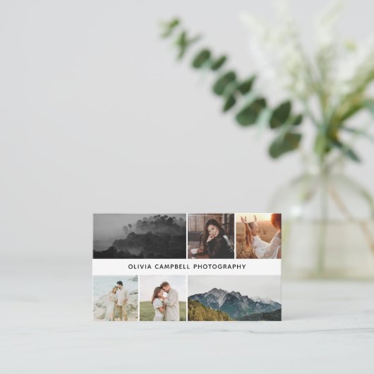 Fotocollage Modern Eenvoudig Visitekaartje (Staand voorkant)