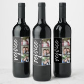 Fotocollage - Modern Holiday Rejoice - Wijn Etiket (Flessen)