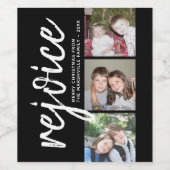 Fotocollage - Modern Holiday Rejoice - Wijn Etiket (Enkel label)