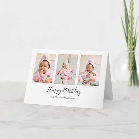Fotocollage modern papa verjaardagskaart kaart (Voorkant)