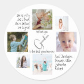 Fotocollage modern tot de beste oma ooit ronde sticker (Voorkant)