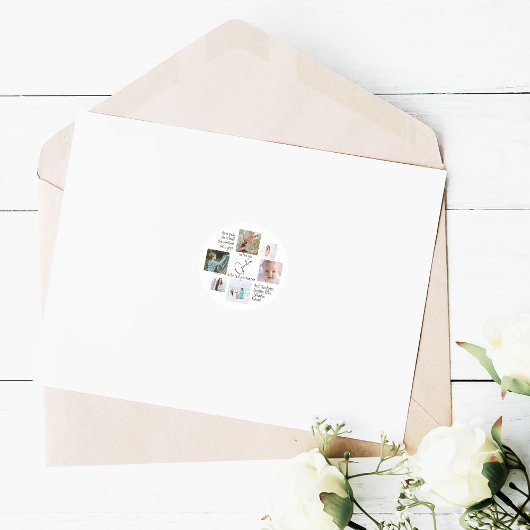 Fotocollage modern tot de beste oma ooit ronde sticker