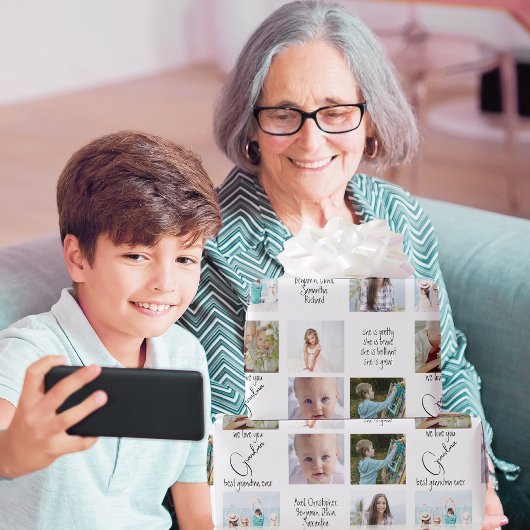 Fotocollage Modern We Love You Best Oma Ever Cadeaupapier