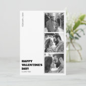 Fotocollage Modern Zwart-Wit Valentijn Feestdagenkaart (Staand voorkant)