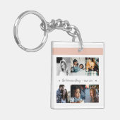 Fotocollage moderne chique familie aandenken sleutelhanger (Voorkant Links)
