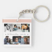 Fotocollage moderne chique familie aandenken sleutelhanger (Achterkant)