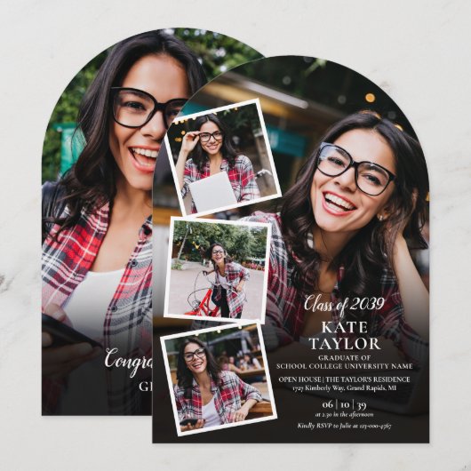 Fotocollage Moderne Graduation Party Arch Kaart (Voorkant / Achterkant)