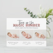 Fotocollage moderne tripletgeboorteaankondiging aankondiging (Staand voorkant)