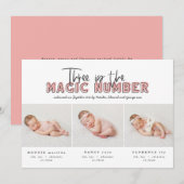 Fotocollage moderne tripletgeboorteaankondiging aankondiging (Voorkant / Achterkant)