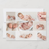 Fotocollage moderne tripletgeboorteaankondiging aankondiging (Achterkant)