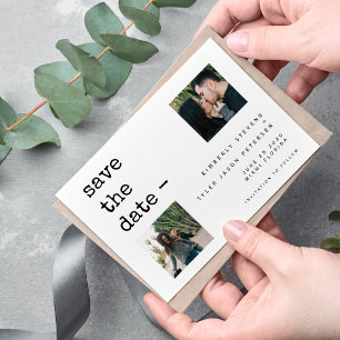 Fotocollage moderne typografie bruiloft save the date