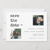 Fotocollage moderne typografie QR CODE bruiloft Save The Date (Voorkant)