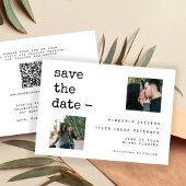 Fotocollage moderne typografie QR CODE bruiloft Save The Date