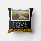 Fotocollage moderne zwarte zonnebloem Trouw Kussen (Achterkant)