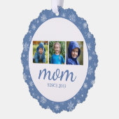 Fotocollage Moeder Kerst Ornament Kaart (Links)