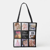 Fotocollage moeder zwart tote bag (Achterkant)