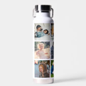 Fotocollage monogram gepersonaliseerd in moderne waterfles (Voorkant)