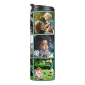 Fotocollage monogram gepersonaliseerd modern groen thermosbeker (Geroteerd rechts)