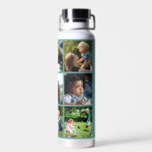 Fotocollage monogram gepersonaliseerd modern groen waterfles (Achterkant)